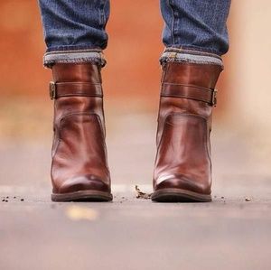 Frye Patty Riding Booties redwood color
